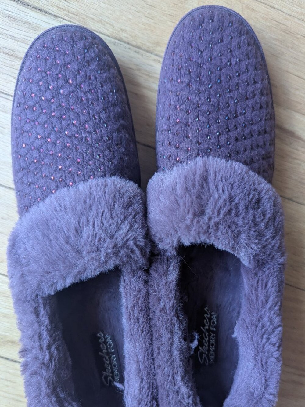 Sketchers memory foam purple slippers!